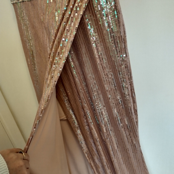Rose Gold Sequin Mermaid Style Dress NWT - Picture 6 of 13
